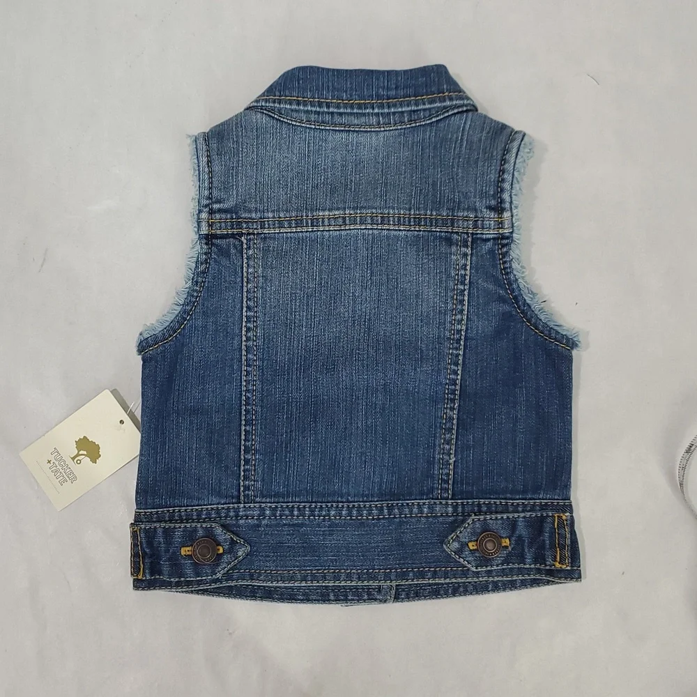 NWT Tucker and Tate girls Sz 2T denim vest jacket spring extra layer versatile - Picture 6 of 8